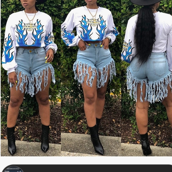 Trending Fringe denim shorts - Picture 3 of 7